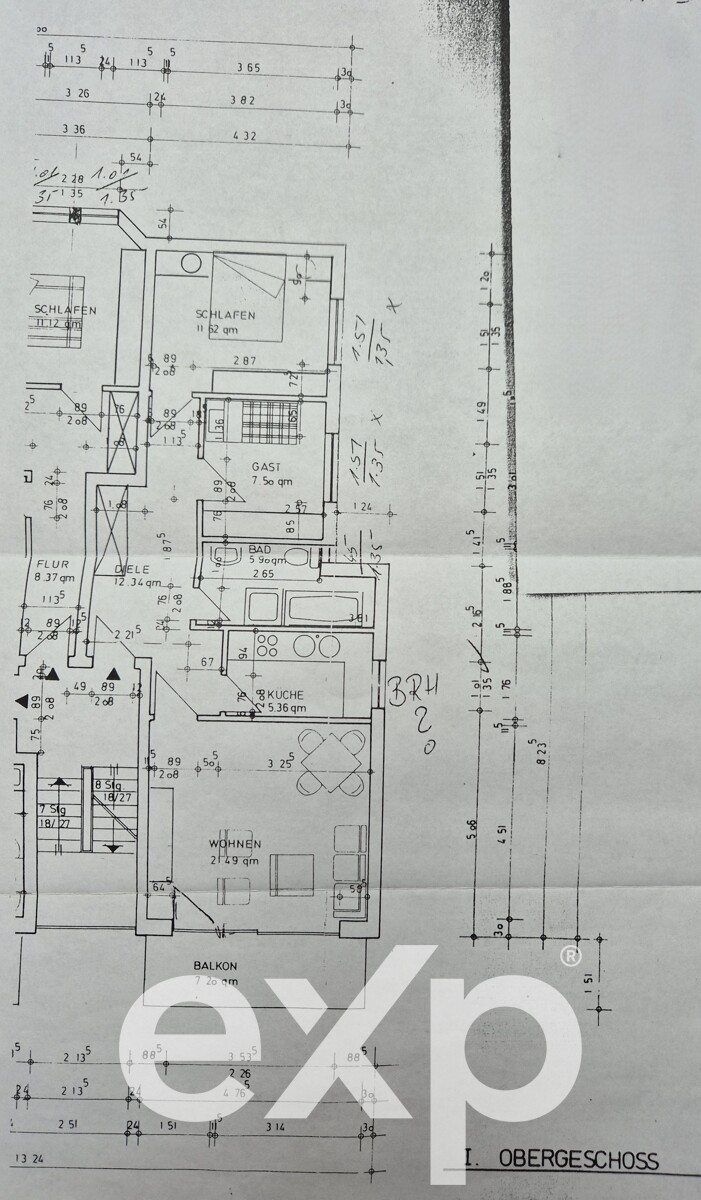 Grundri� Wohnung Etagenwohnung Wiesbaden / Bierstadt